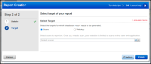 Qualys WAS - Select Target of Report